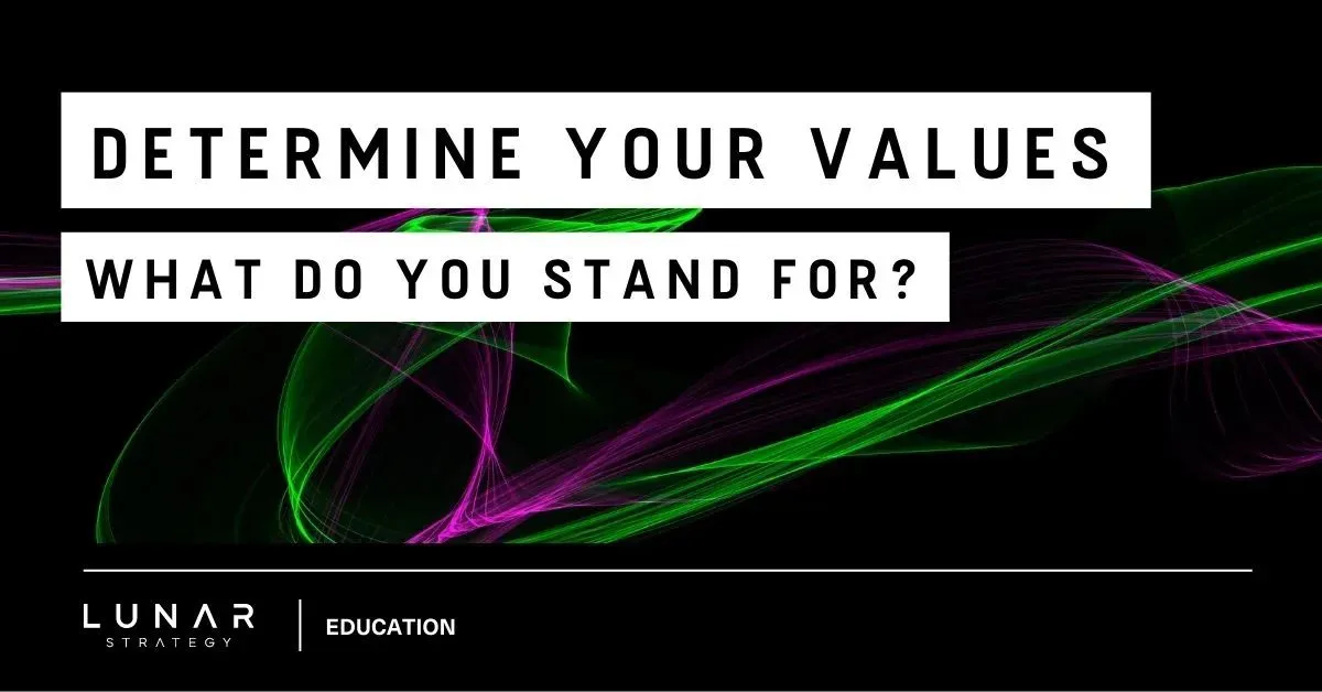 determine your values, what do you stand for?