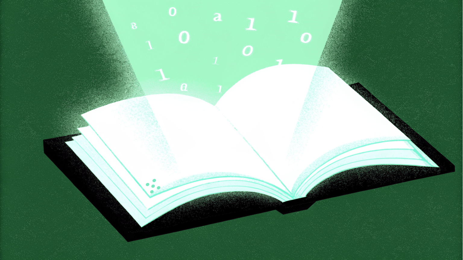 Illustration of a glowing book