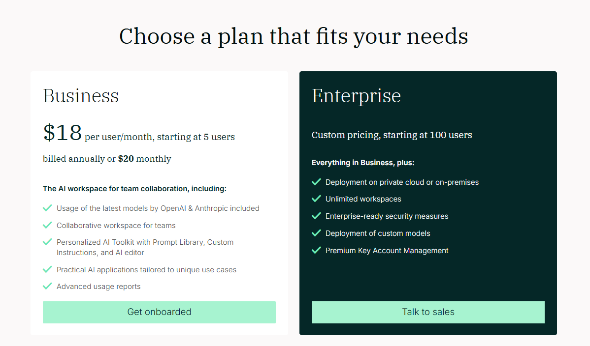 Team-GPT pricing plans