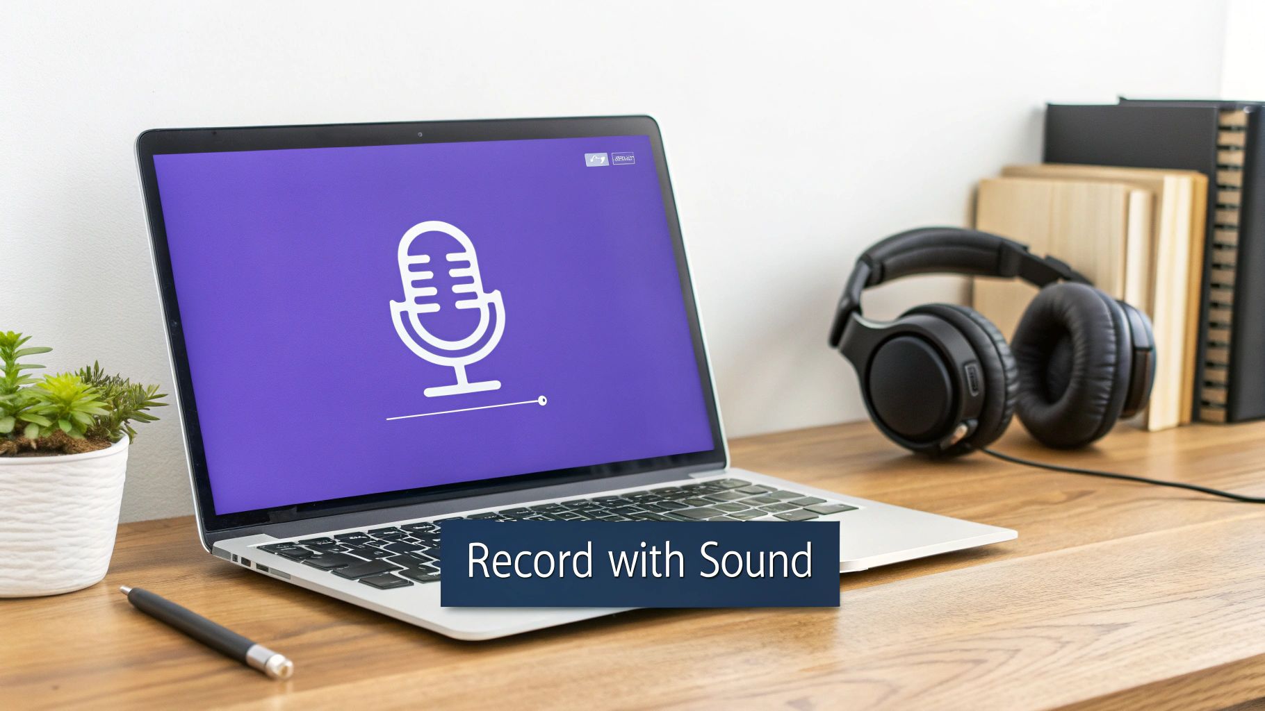 A person at a desk with a dual-monitor setup, actively engaged in a screen recording session with audio.
