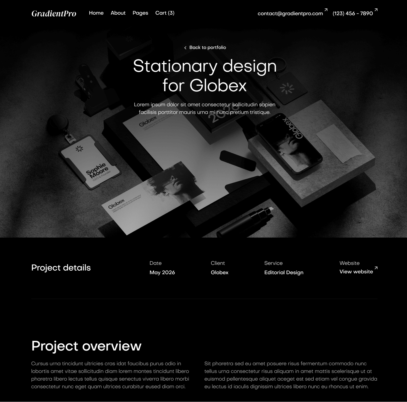 GradientPro - Portfolio Single Page - Dark Mode Agency Webflow Template