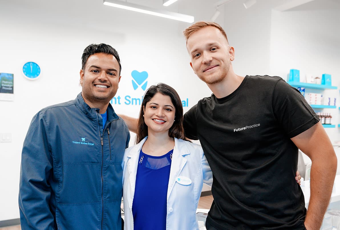 Dental marketing and branding team with owners