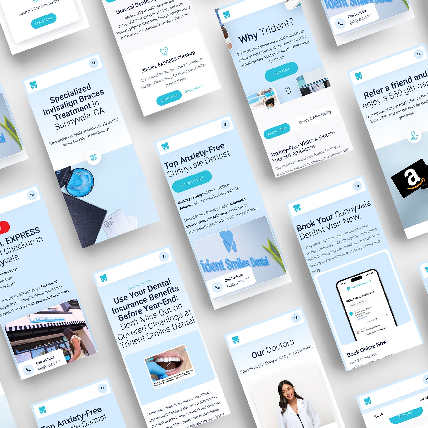 Dental marketing and branding website mobile mockups