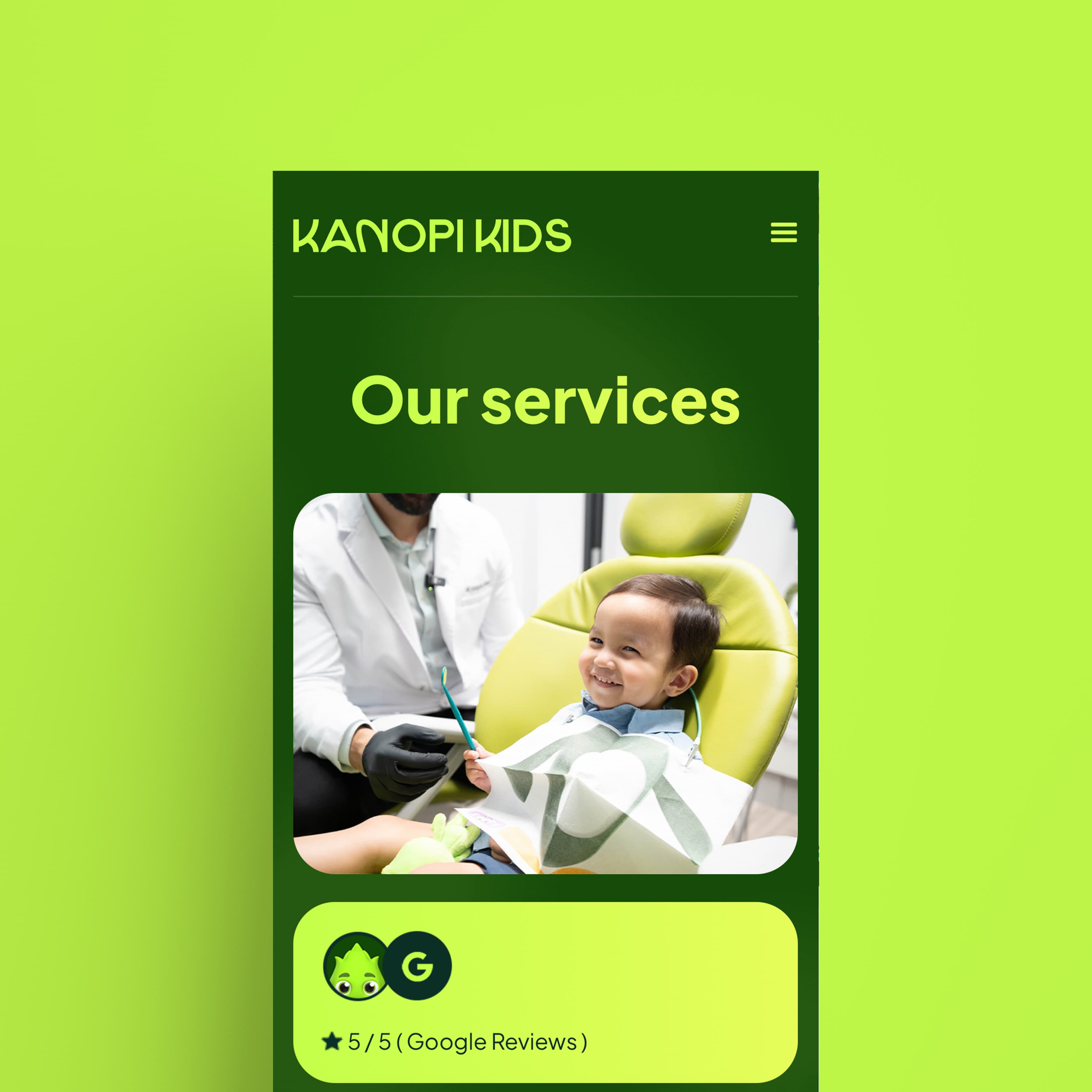 Dental marketing and branding website mobile mockup