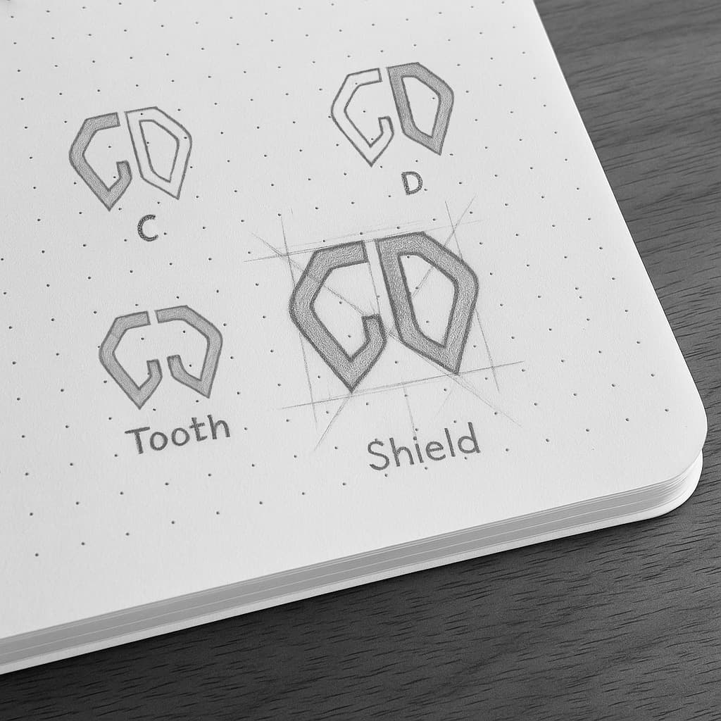 Dental marketing and branding logo sketches