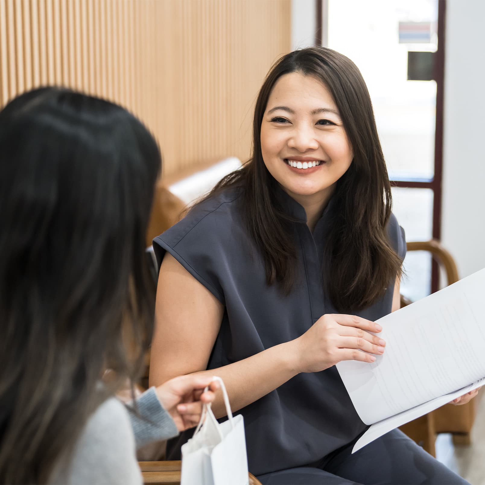 Dental marketing and branding doctor with patient