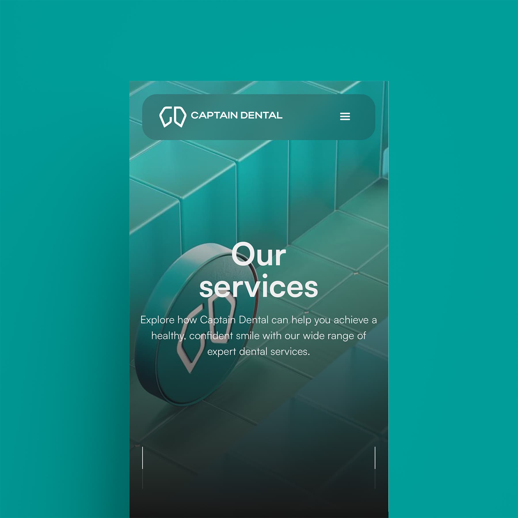 Dental marketing and branding website mobile mockup