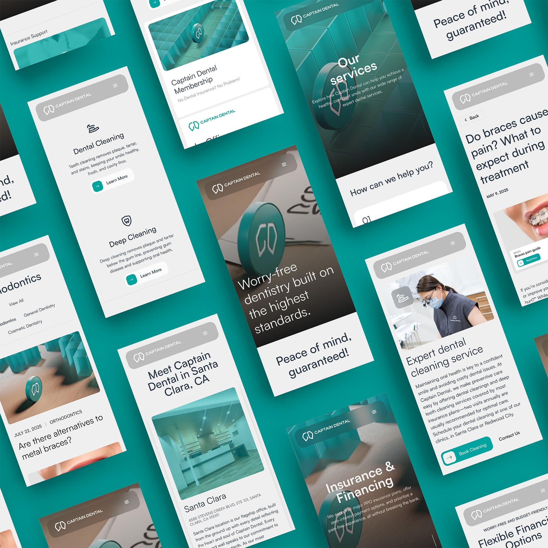 Dental marketing and branding website mobile mockups