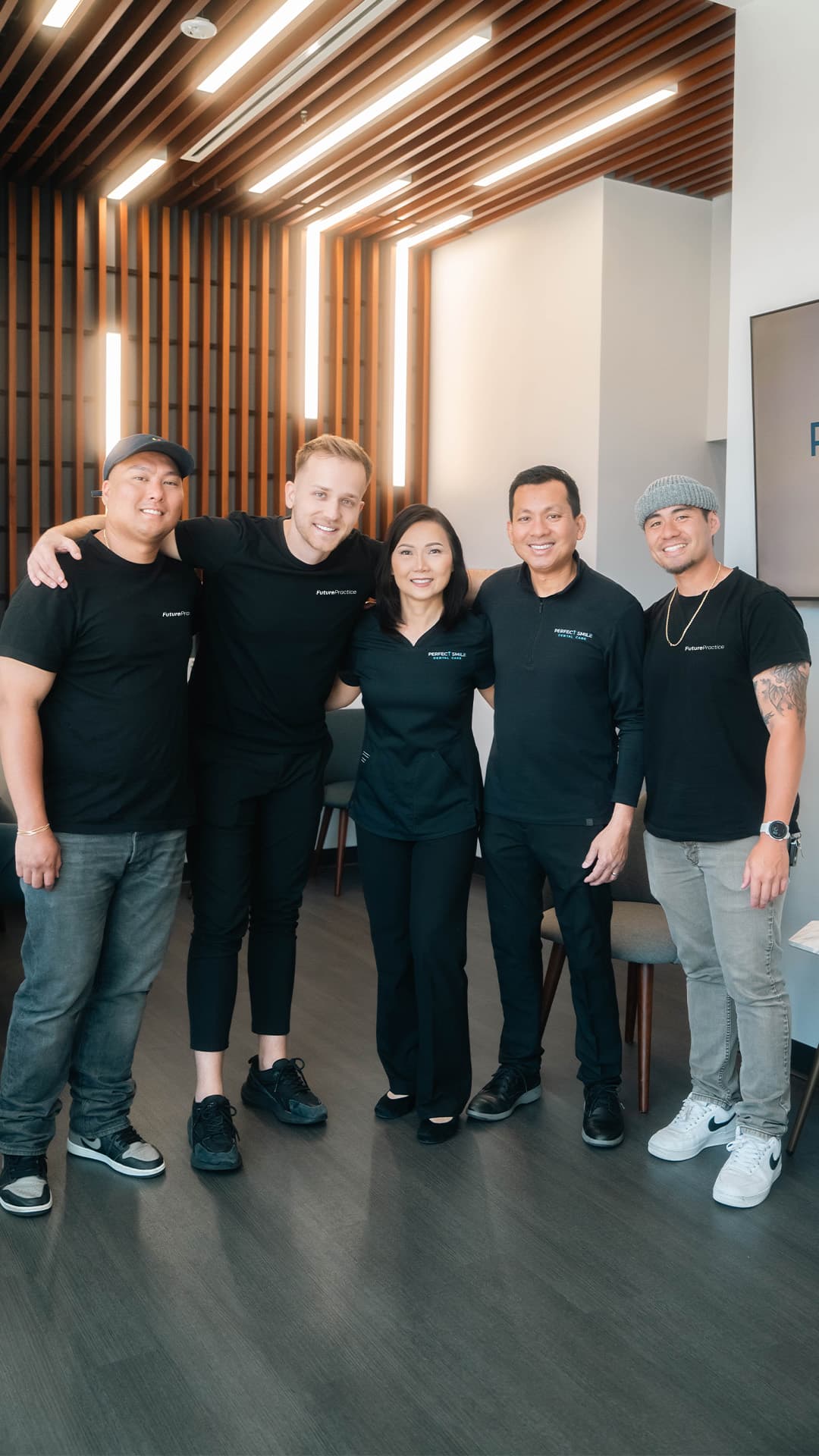 Dental marketing and branding team with owners