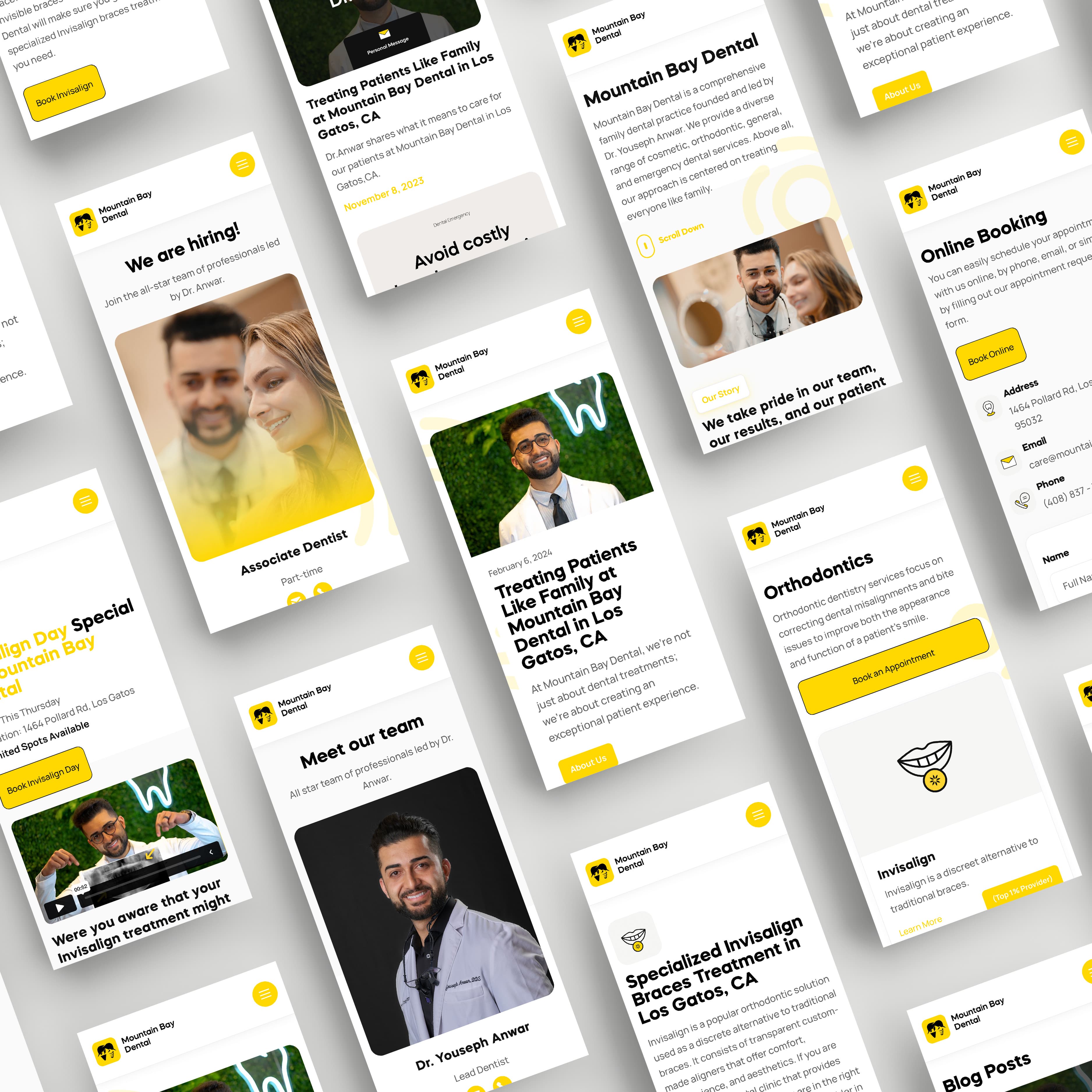 Dental marketing and branding website mobile mockups