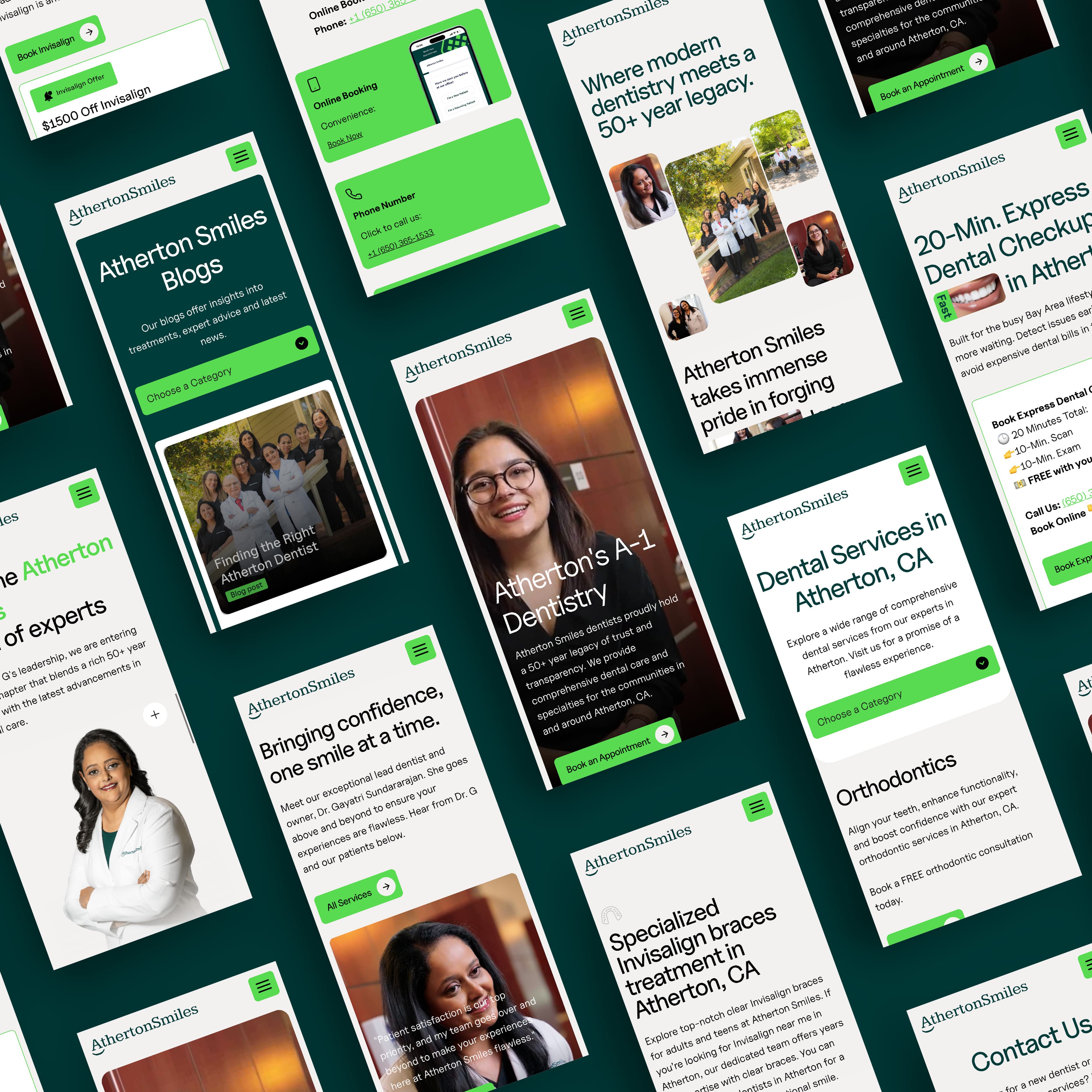 Dental marketing and branding website mobile mockups