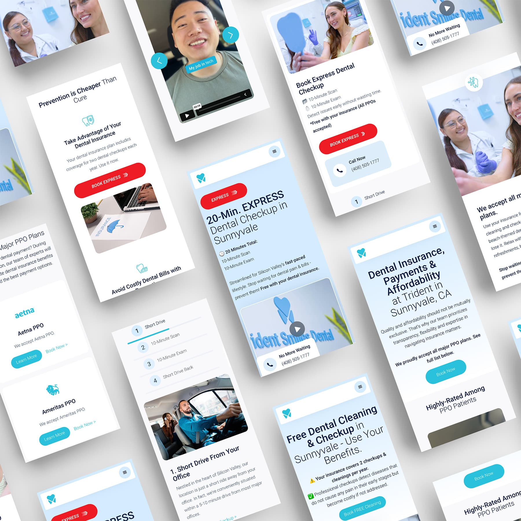 Dental marketing and branding website mockups