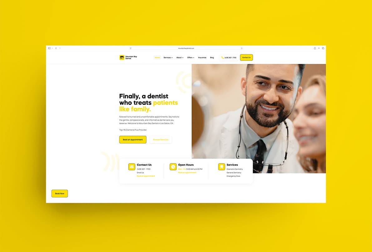 Web mockup for service page