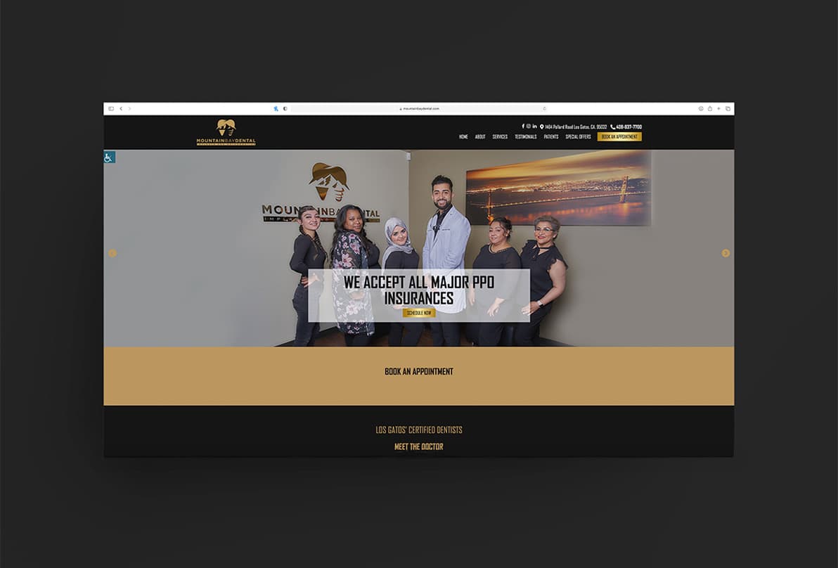 Web mockup for service page