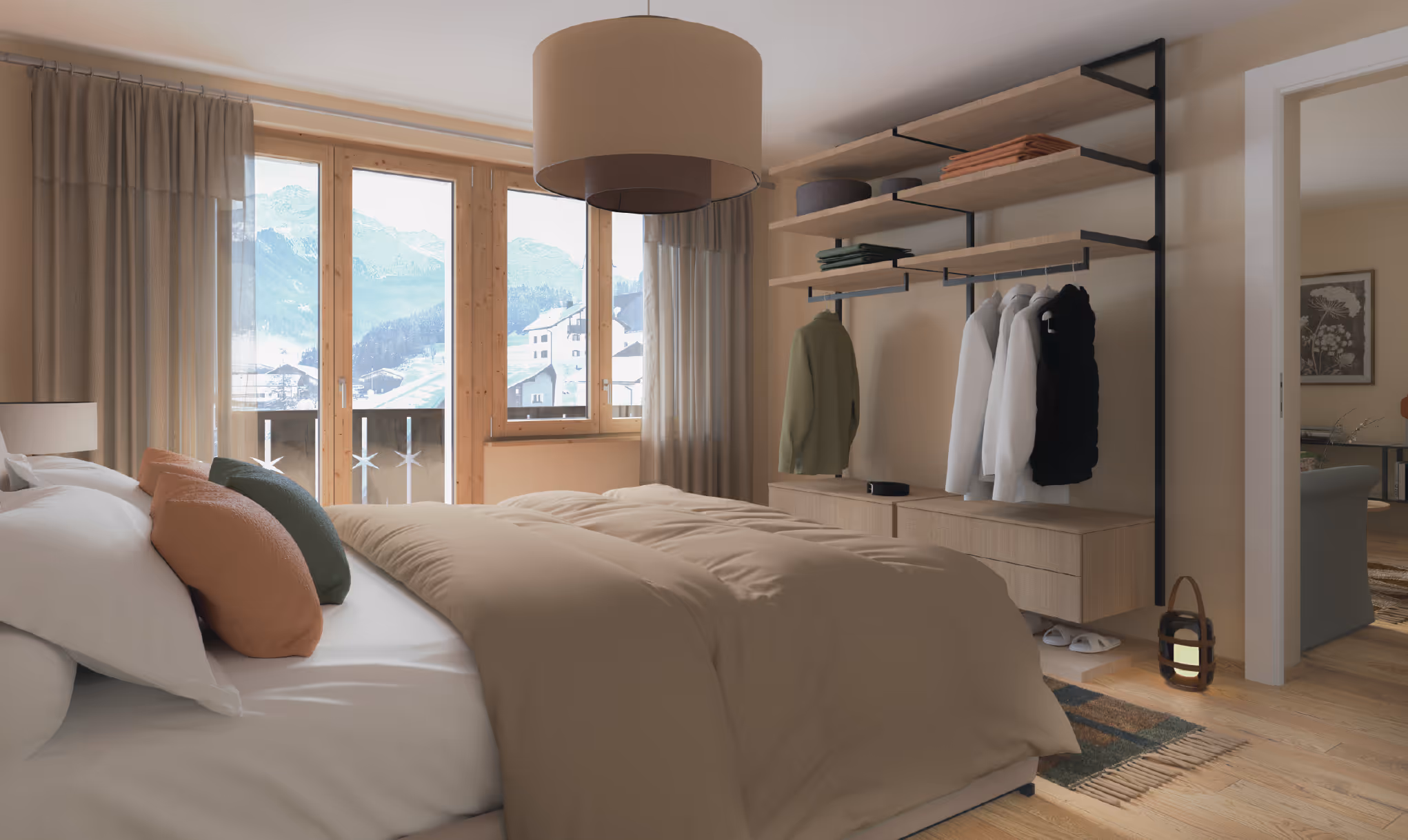 tgesa ROMANA Savognin - Restaurant & vacation apartments, cozy bedroom