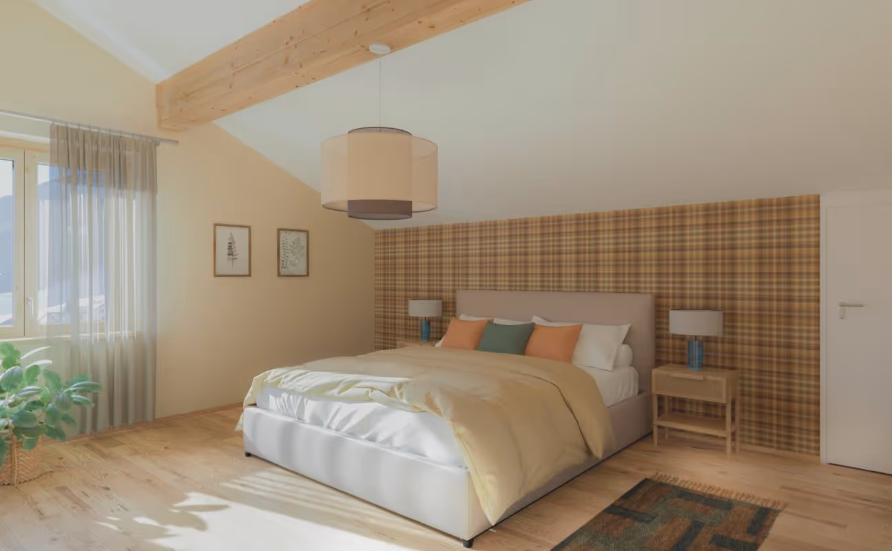 tgesa ROMANA Savognin - Restaurant & vacation apartments, cozy bedroom