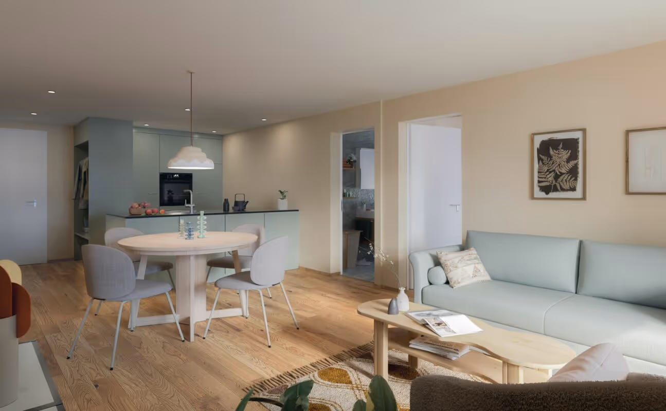 tgesa ROMANA Savognin - Restaurant & vacation apartments, modern apartment with kitchen