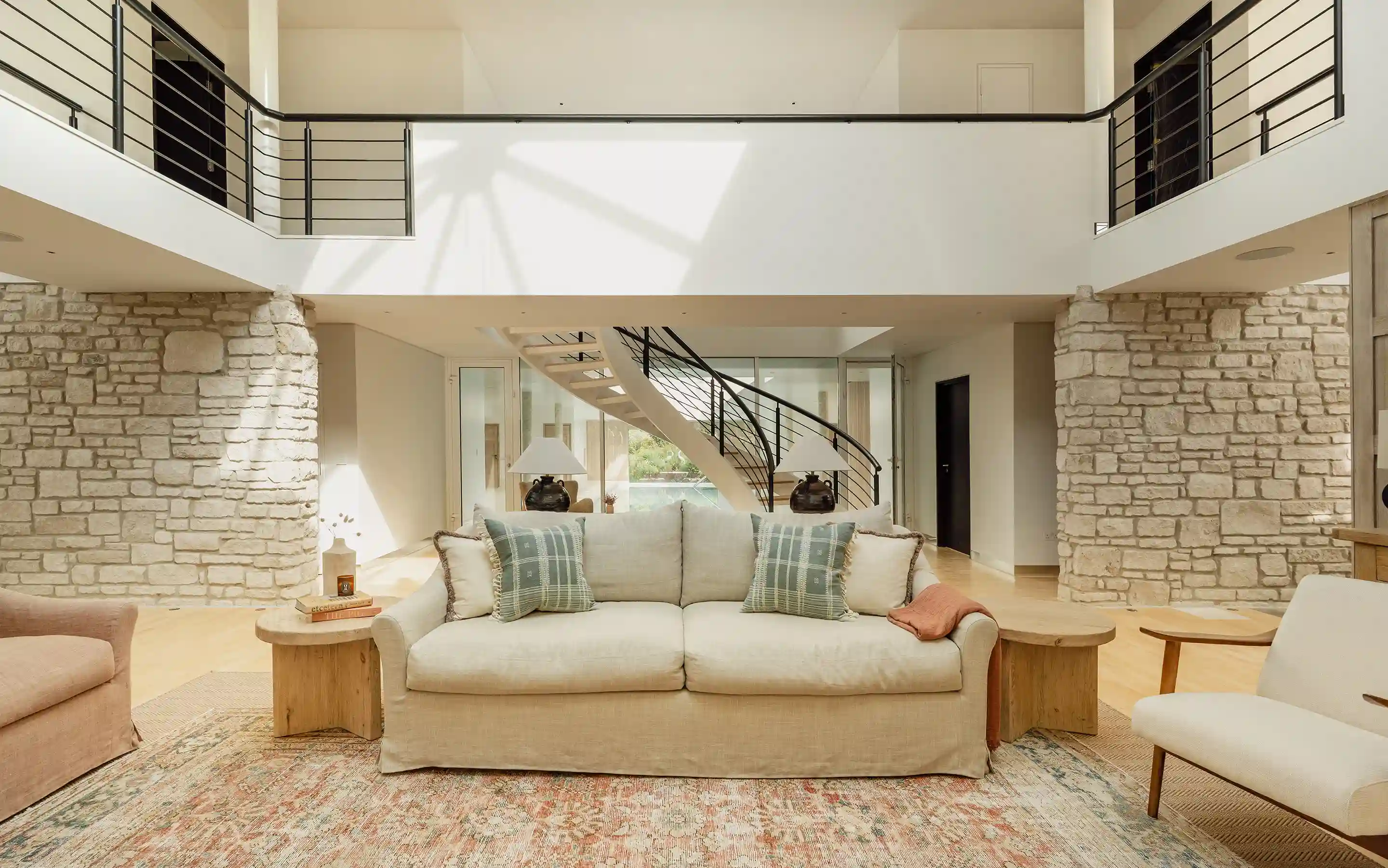 Living room interior with bespoke cabinetry, heritage detailing, and a restrained colour palette by Novaco Design