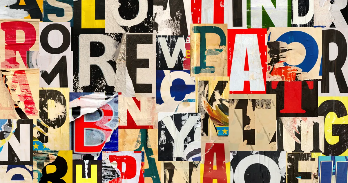 Collage of different fonts types.