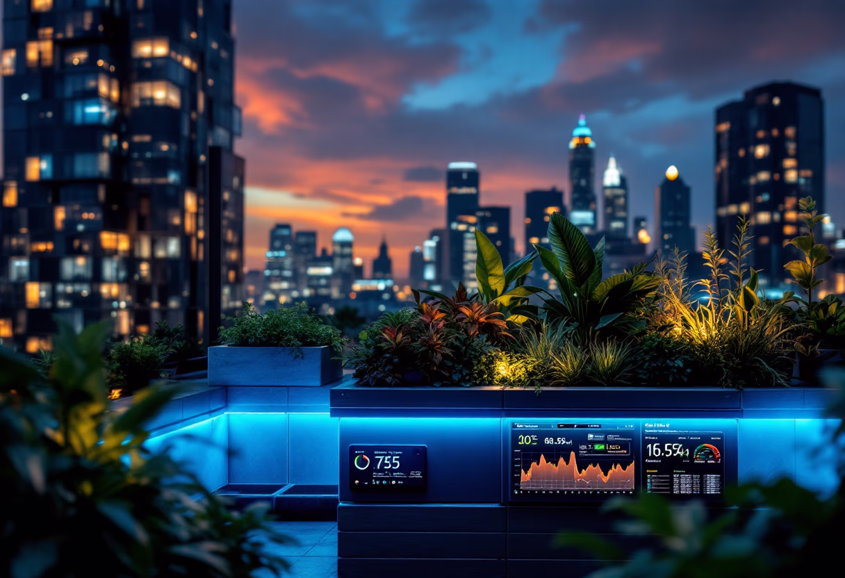 automated monitoring system in urban rooftop garden