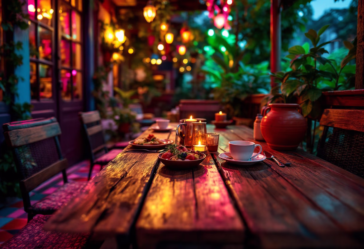 image of vibrant dining space (for a mexican restaurant)