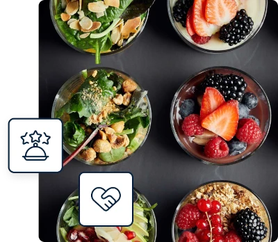 Fruit and salad bowls.