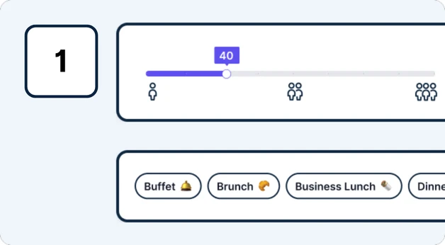 Screenshot of the catering request form.