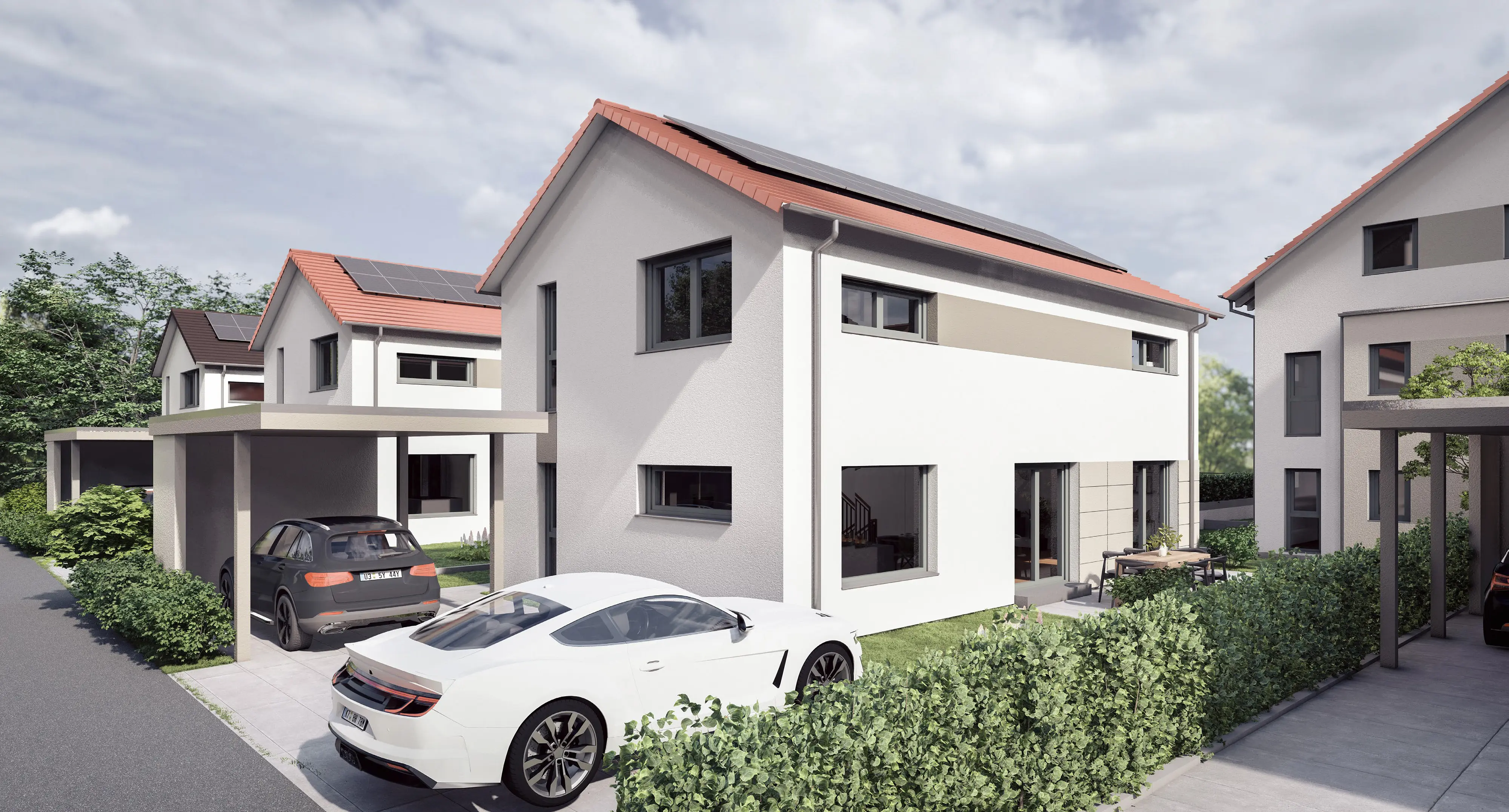 Aussenansicht von Haus mit Grundstück perfektes perfekt 2, gebaut von Hauser Massivbau 