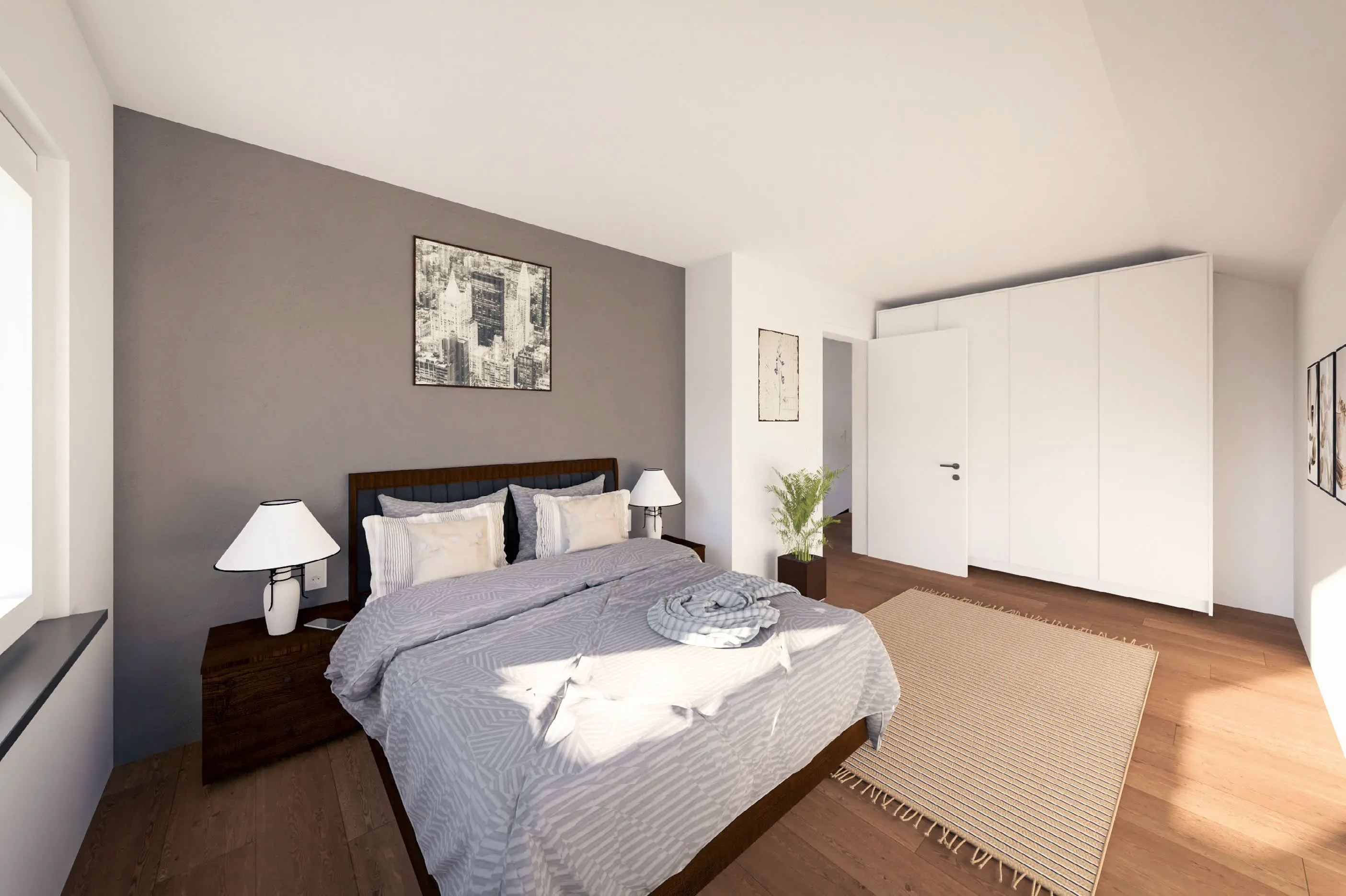 Schlafzimmer im Haus mit Grundstück perfektes perfekt 2, gebaut von Hauser Massivbau 