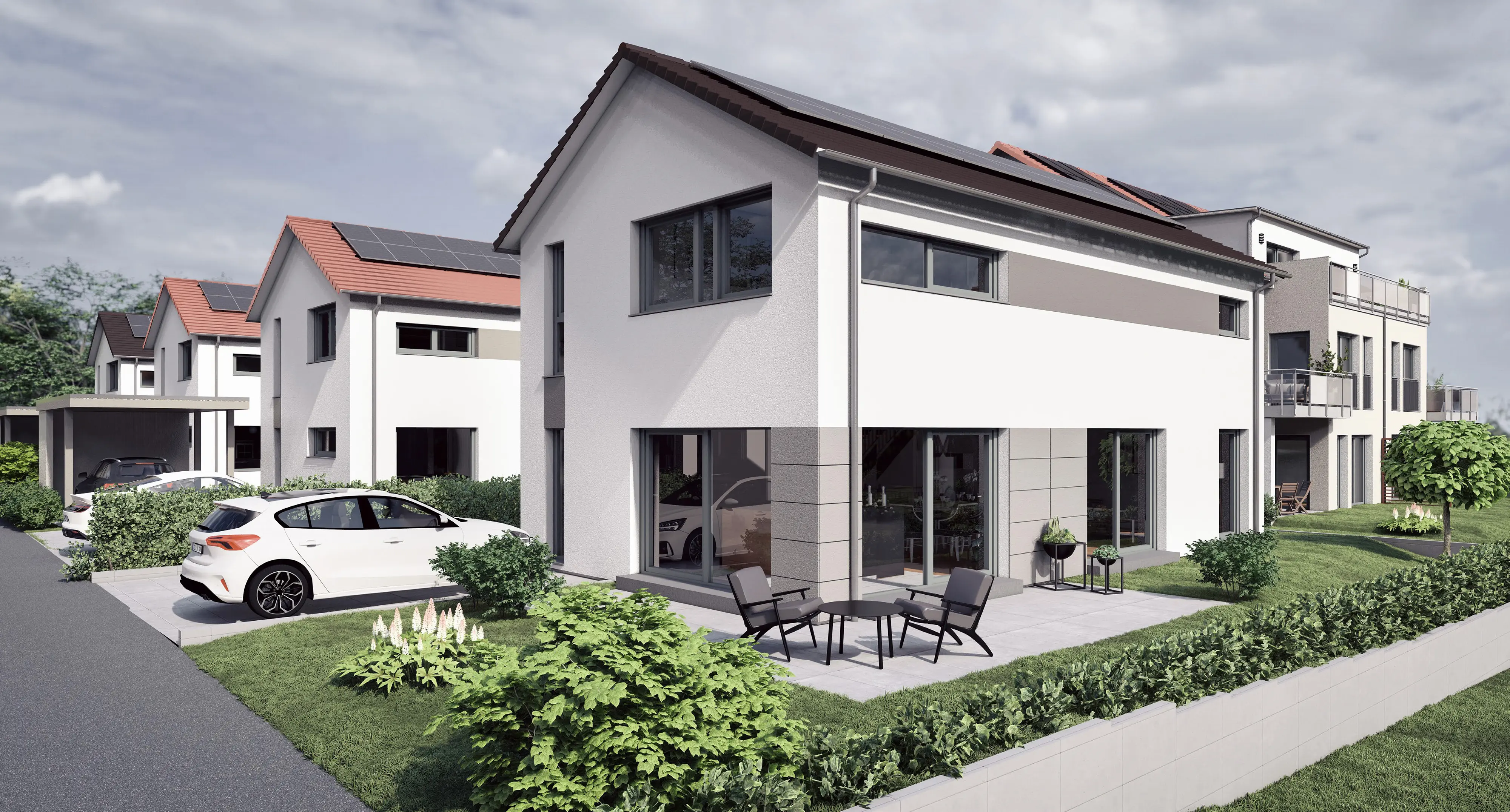 Aussenansicht vom Haus mit Grundstück Perfektes Perfekt 1, gebaut von Hauser Massivbau