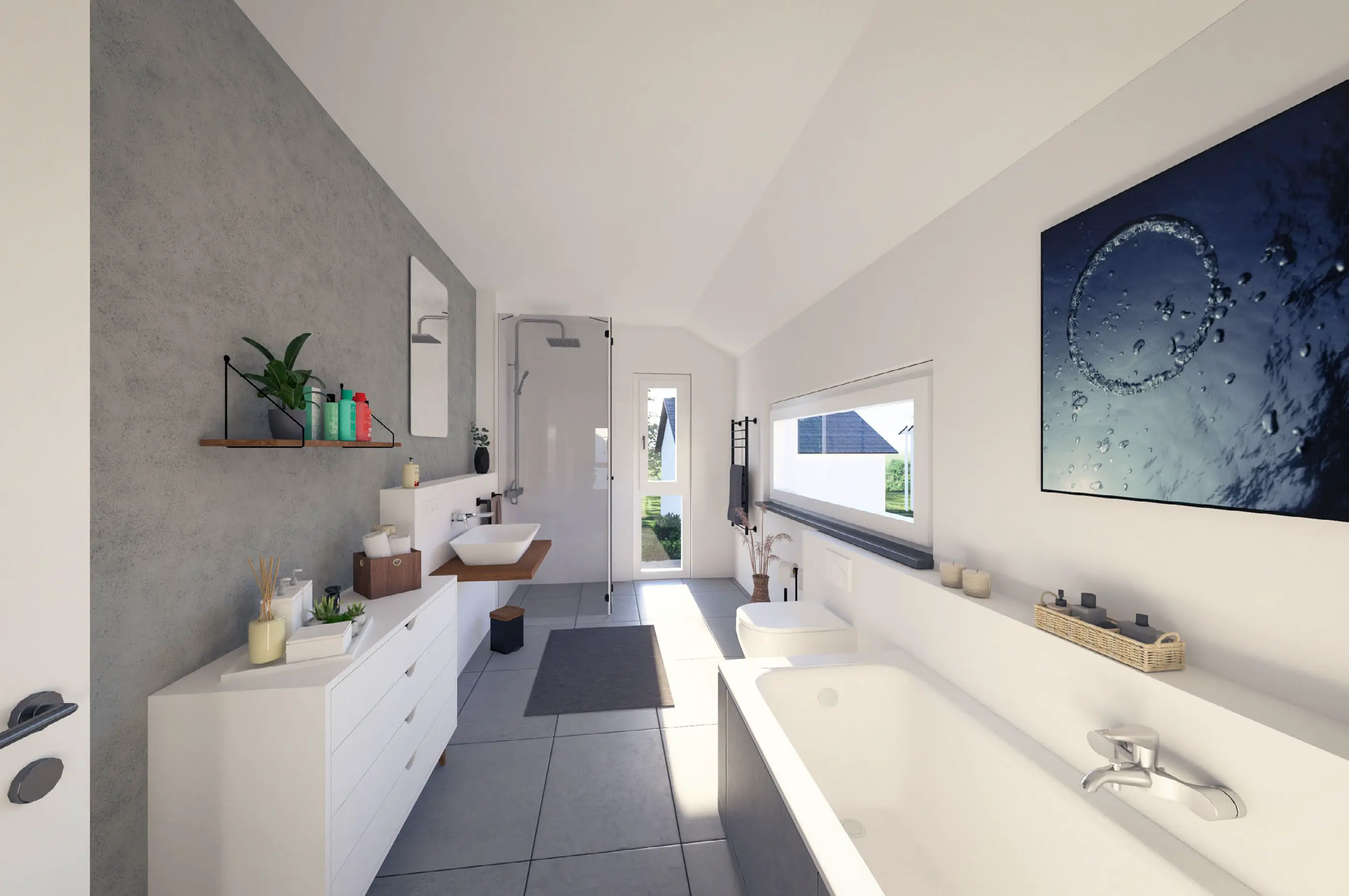 Badezimmer im Haus mit Grundstück Perfektes Perfekt 1, gebaut von Hauser Massivbau