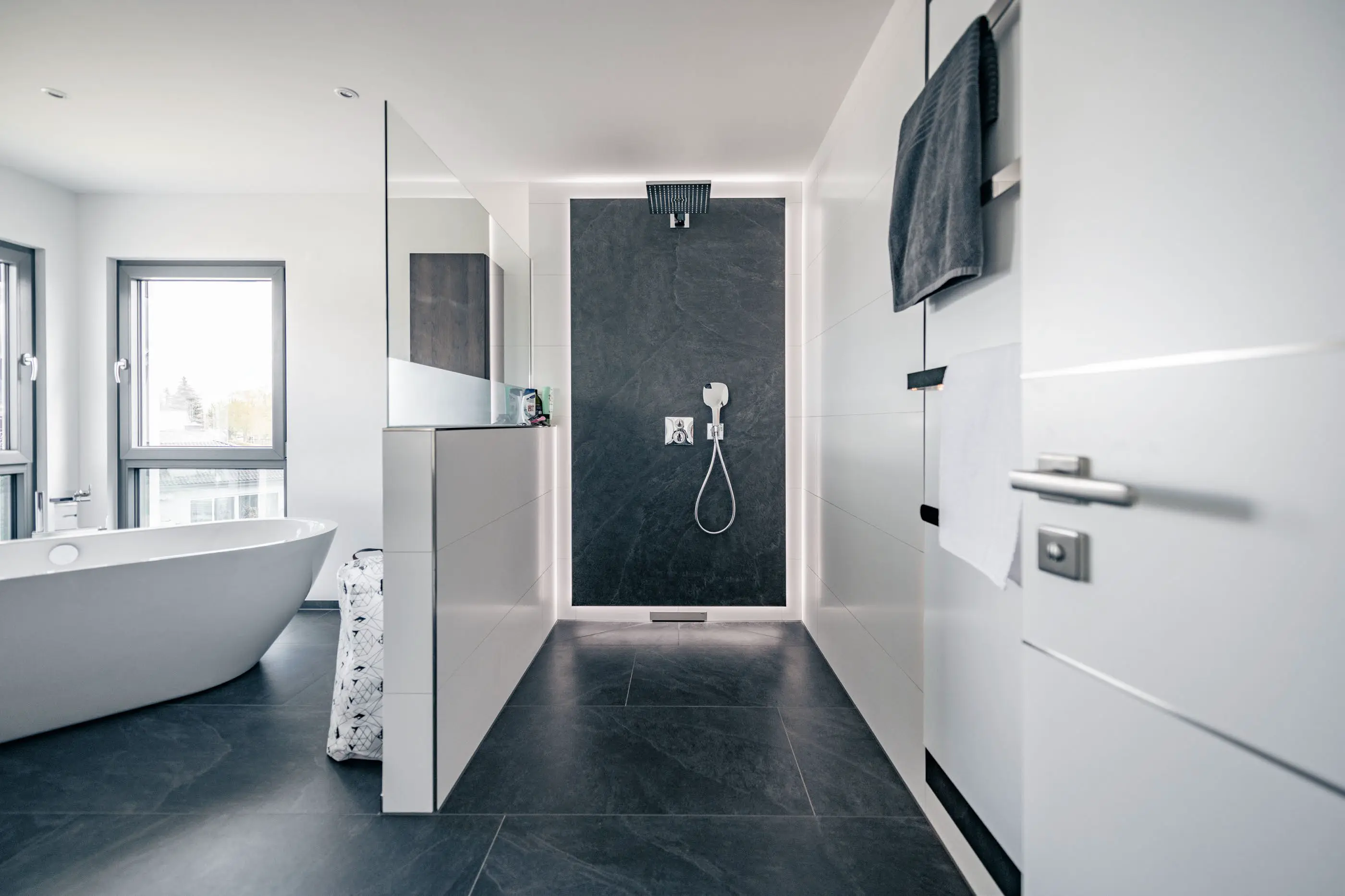 Badezimmer im Einfamilienhaus der Familie Ganter, gebaut von Hauser Massivbau