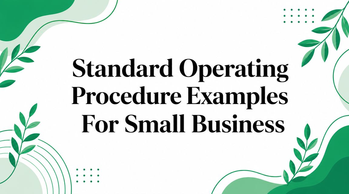 Standard Operating Procedure Examples For Small Business