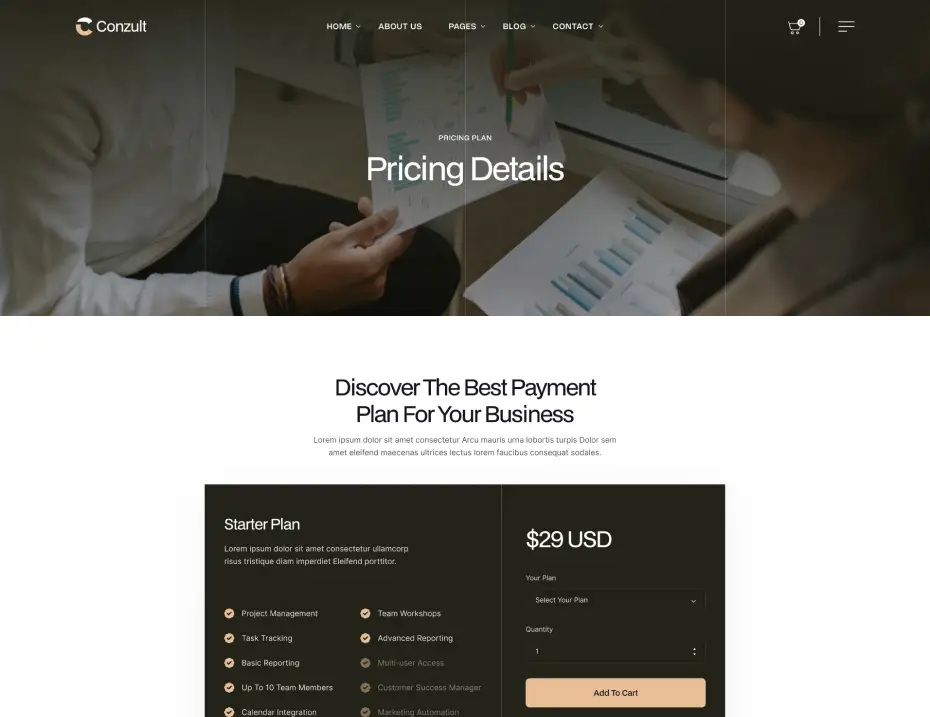 Pricing Details Page