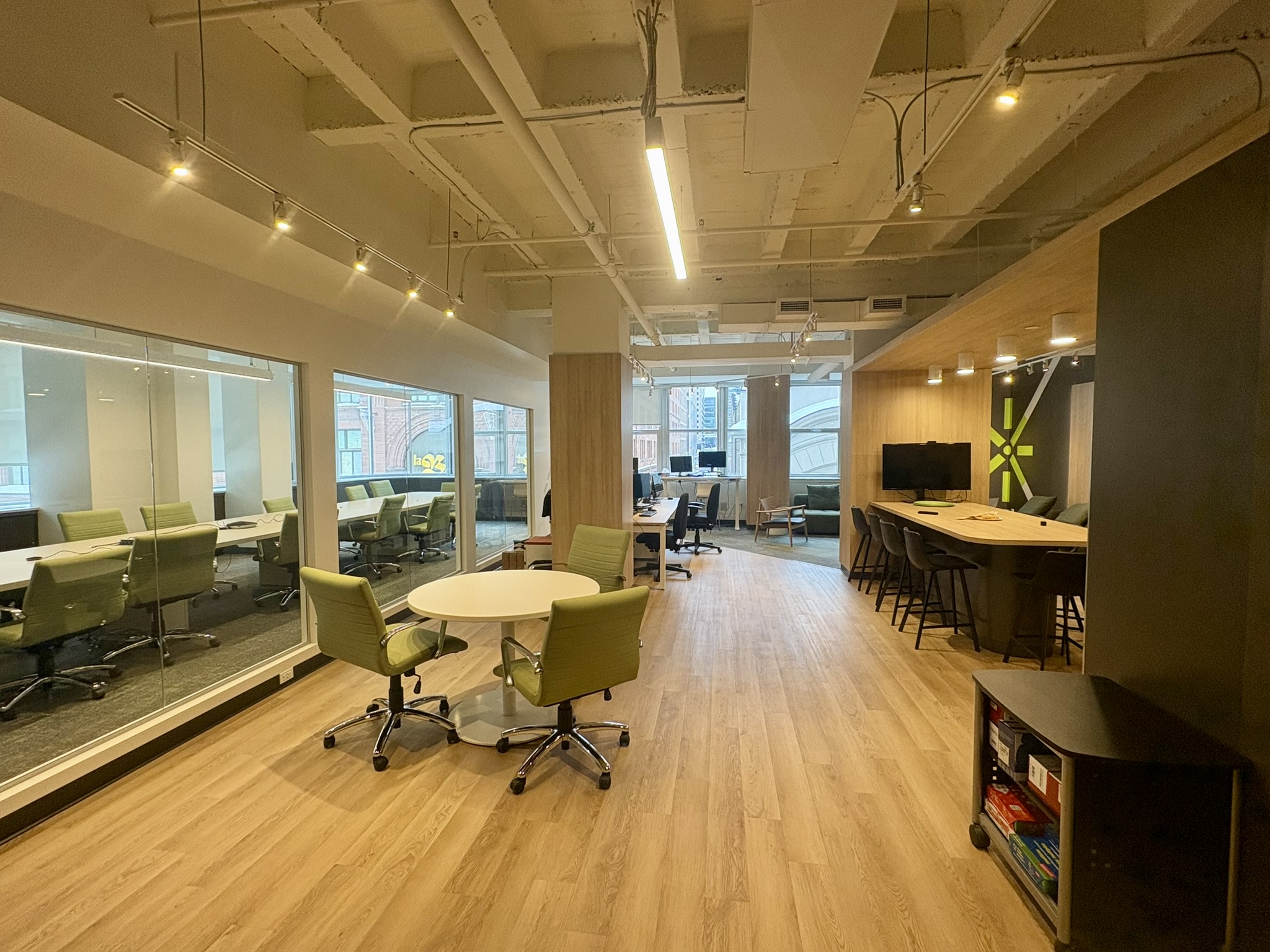 Contemporary office interior with neutral tones