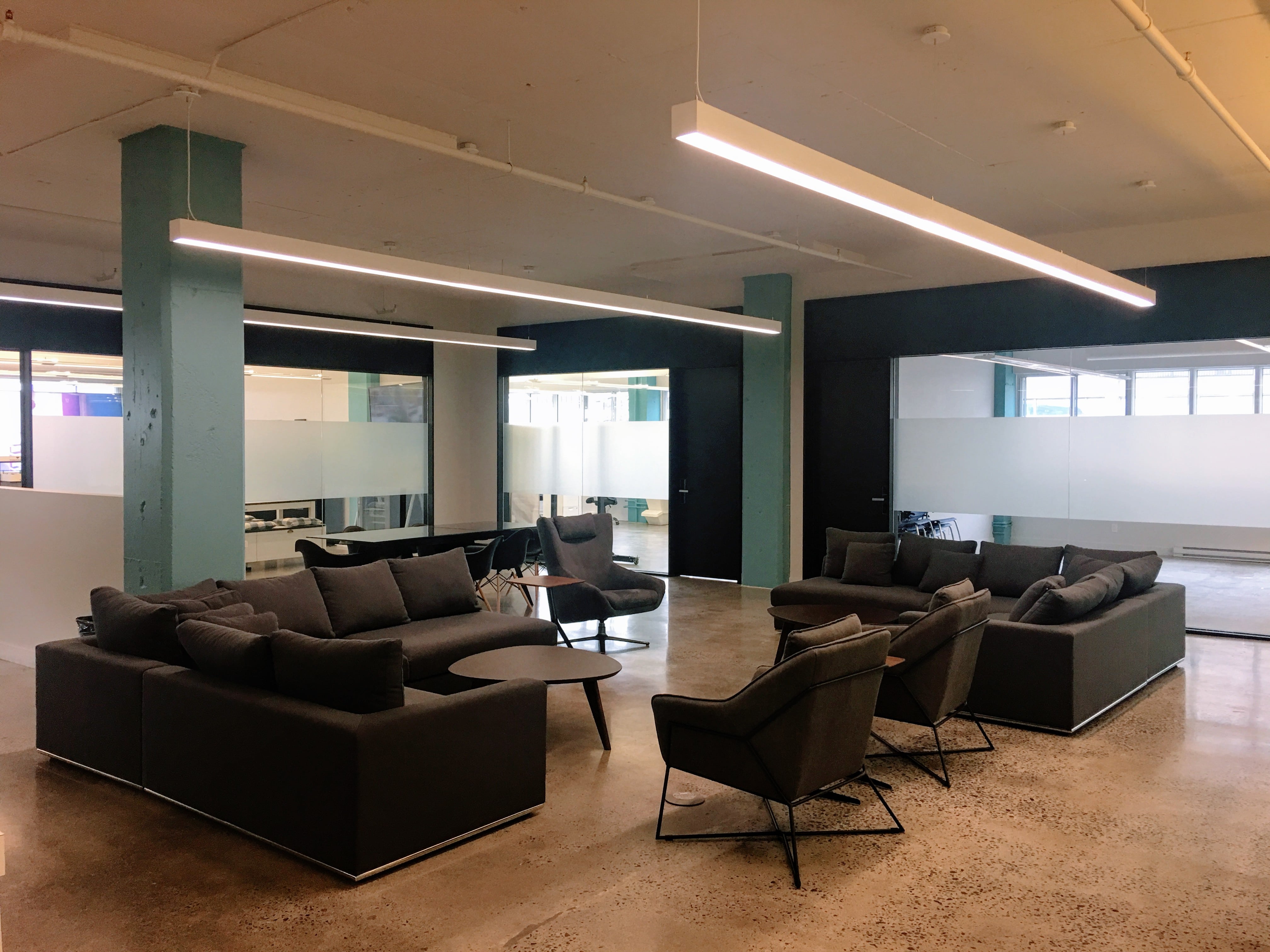 Contemporary office interior with neutral tones