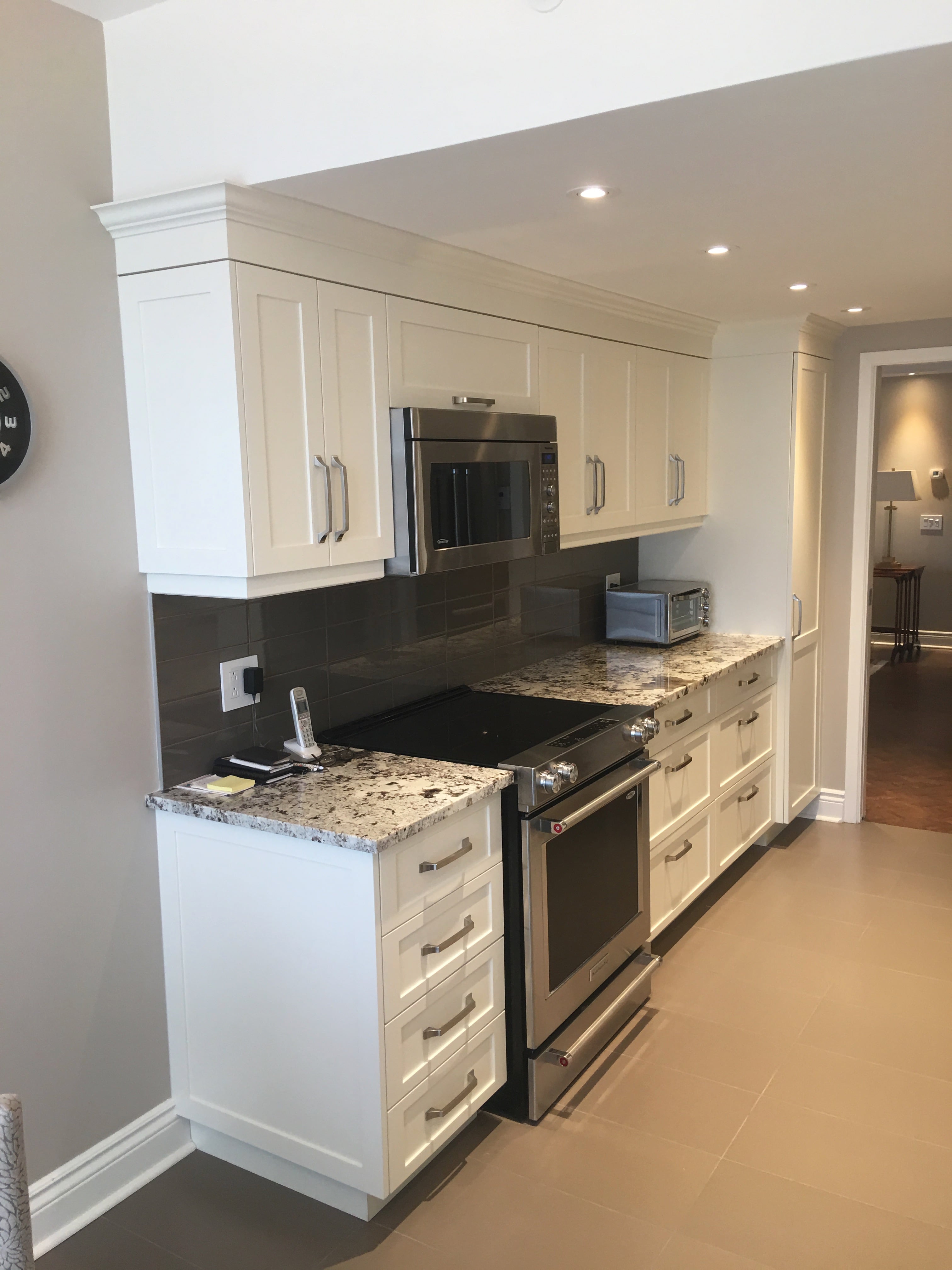Contemporary kitchen with matte black fixtures