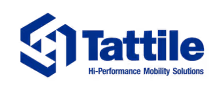Tattile företagets snygga blå och svarta logotyp med texten 'Tattile AI Performance Quality Solutions'.