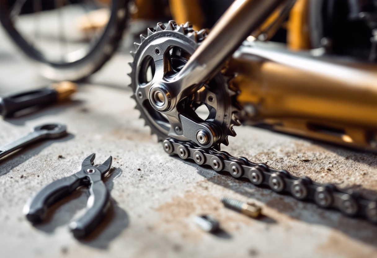 image of bicycle maintenance for a bicycle shop