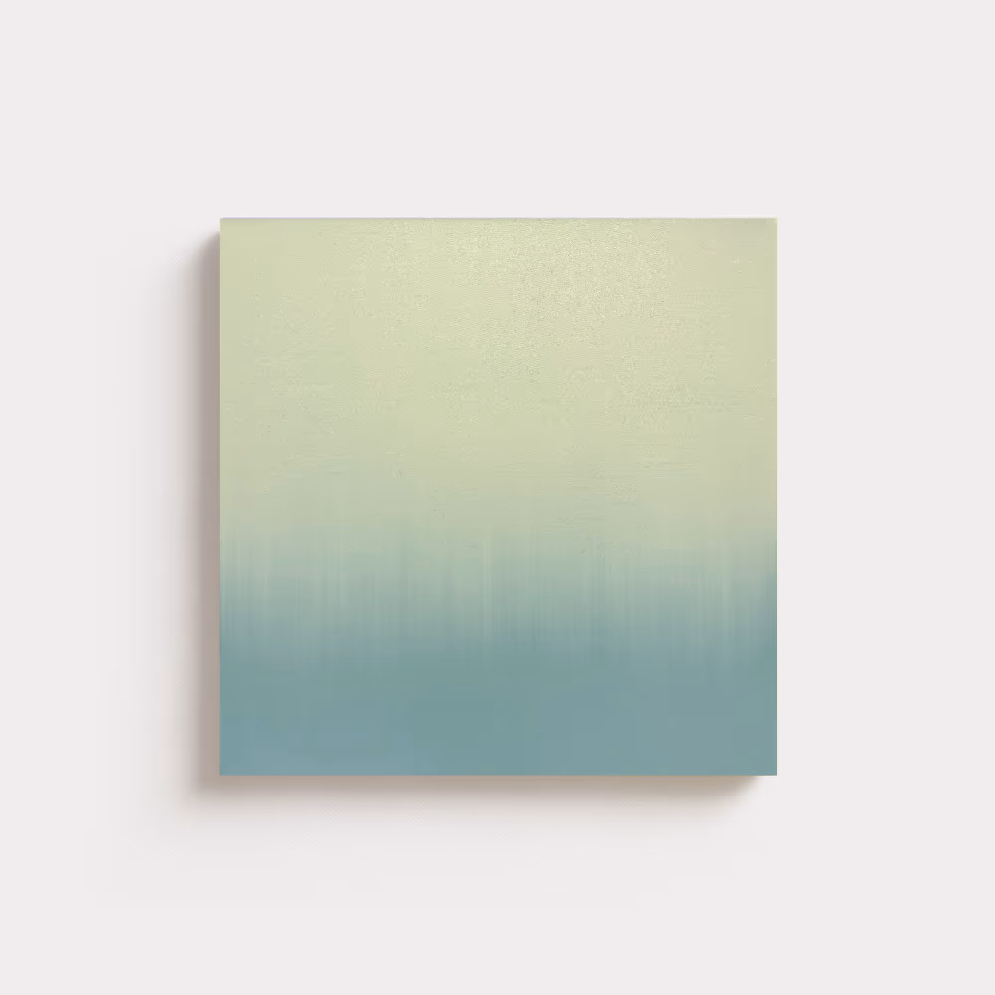 Square gradient painting vertically transitioning from light green to teal