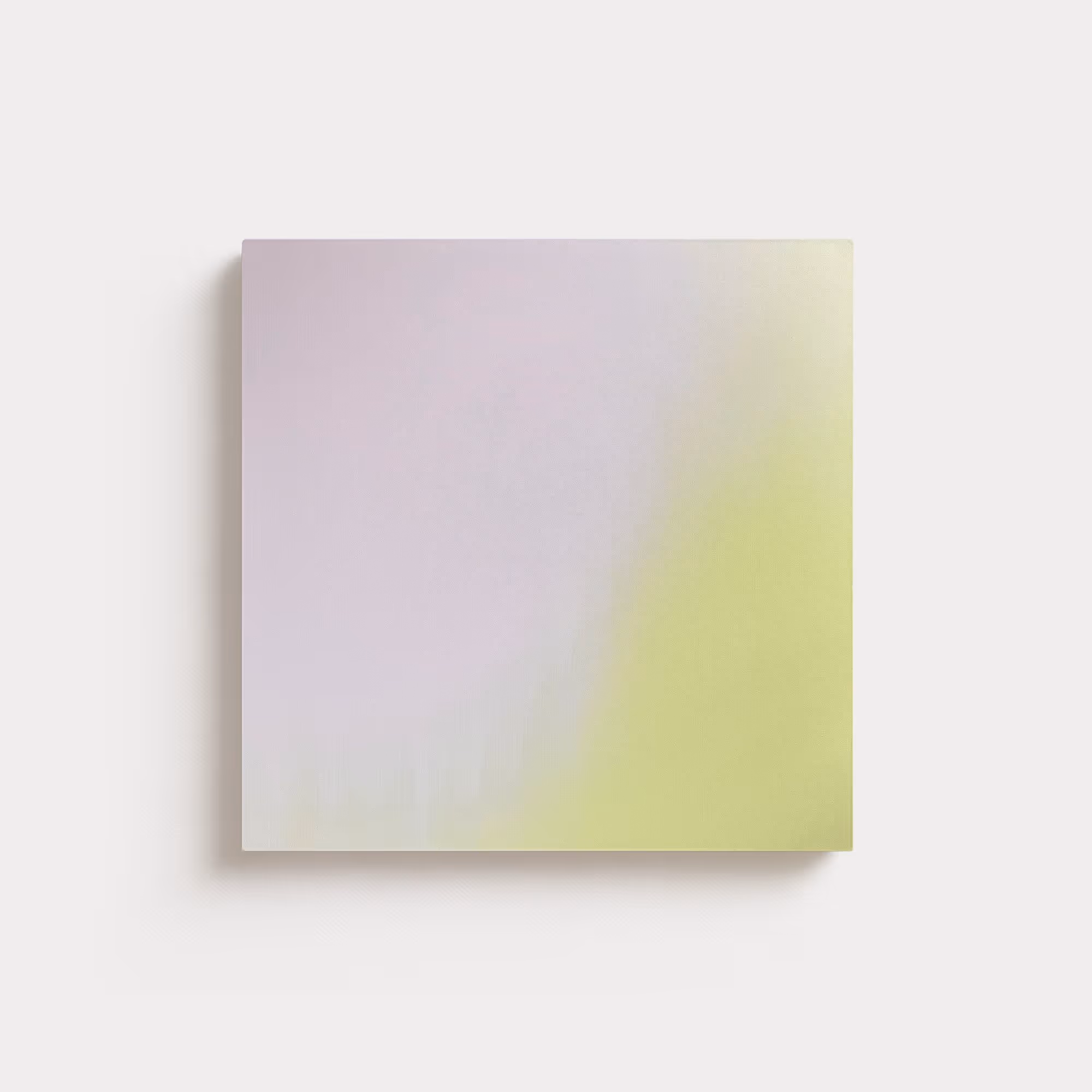 Square gradient painting diagonally transitioning from light purple in the top left to bright green in the bottom right