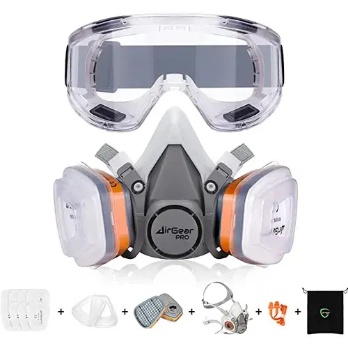 AirGearPro G-500 Máscara Respiratoria Reutilizable, Antipolvo, Antigás ...