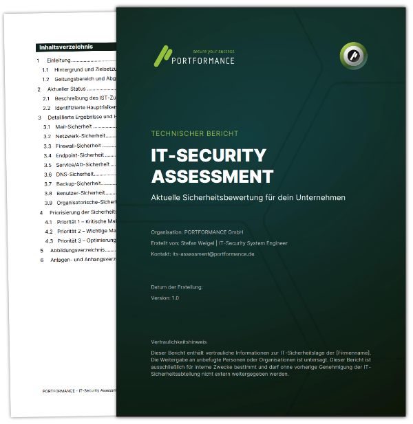 Technischer Report des IT-Security Assessments mit detaillierten Analyseergebnissen und Risikobewertung
