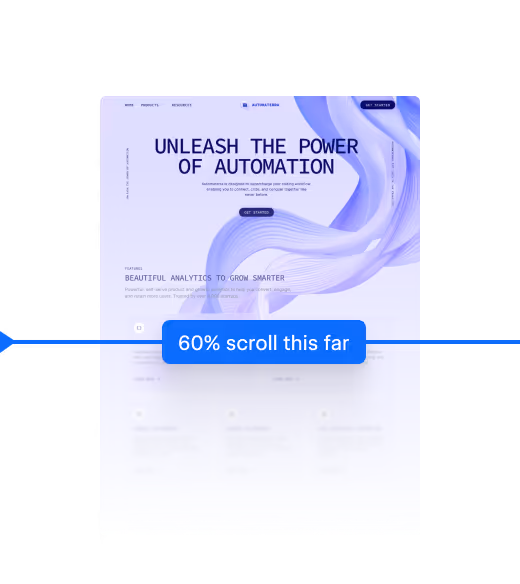 Webflow canvas and a progress bar that reads, "60% scroll this far."
