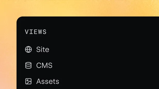 Source user interface component showing various out-of-the-box views.