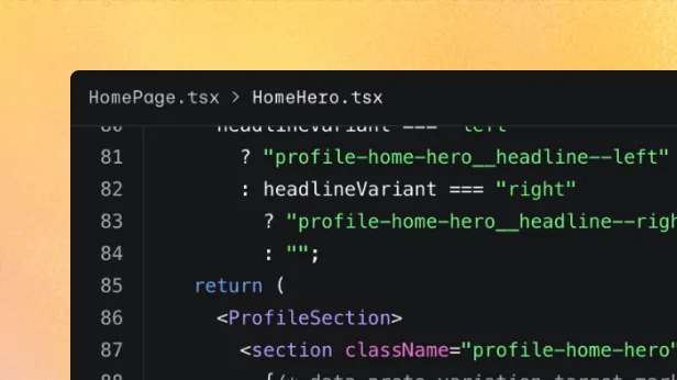 Source user interface component showing a code .tsx file.