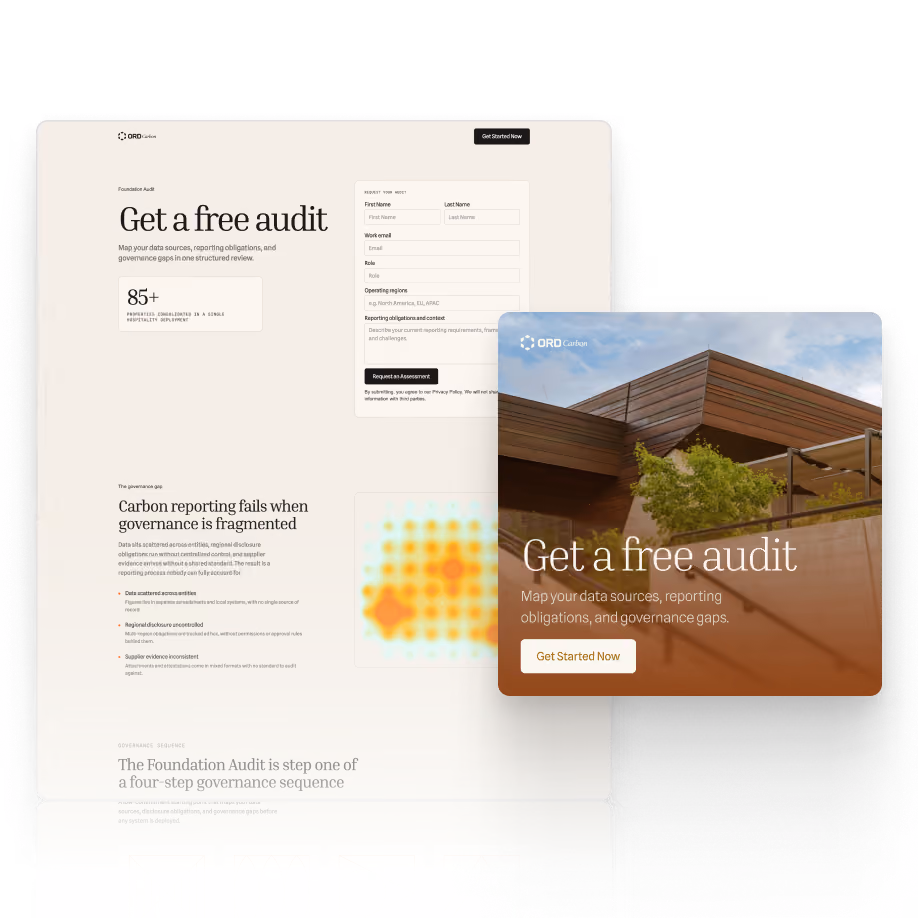 A landing page and accompanying ad in Webflow Campaigns.