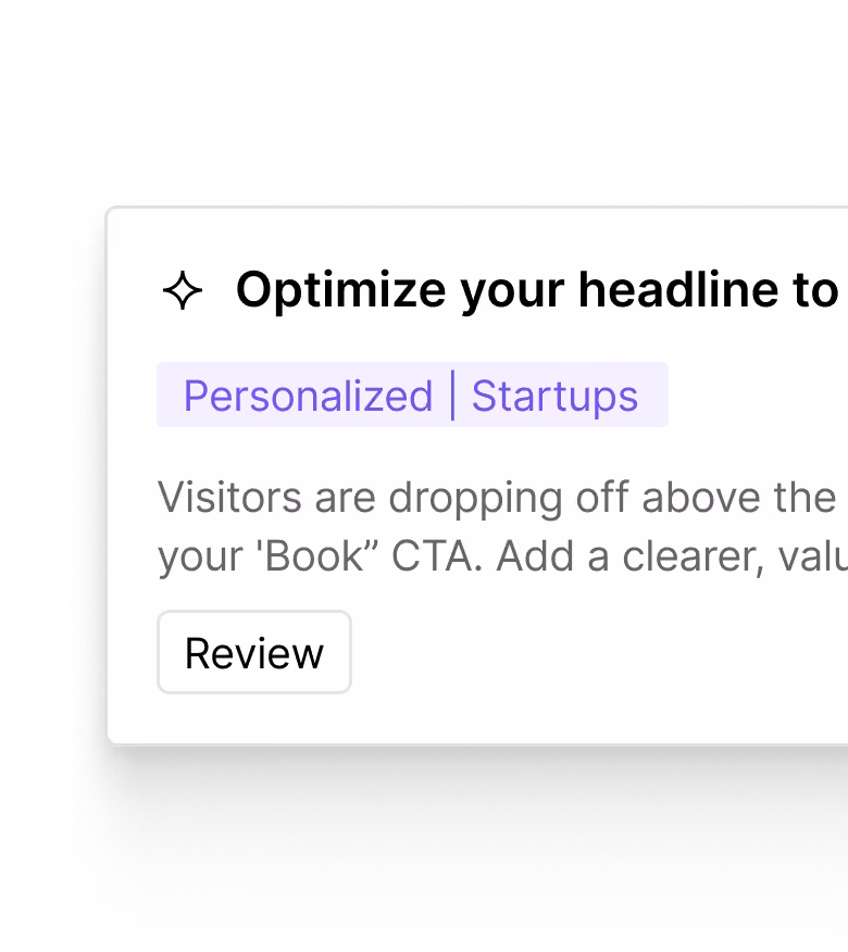 Screenshot of a Webflow Campaigns UI that shows an agent recommendation.