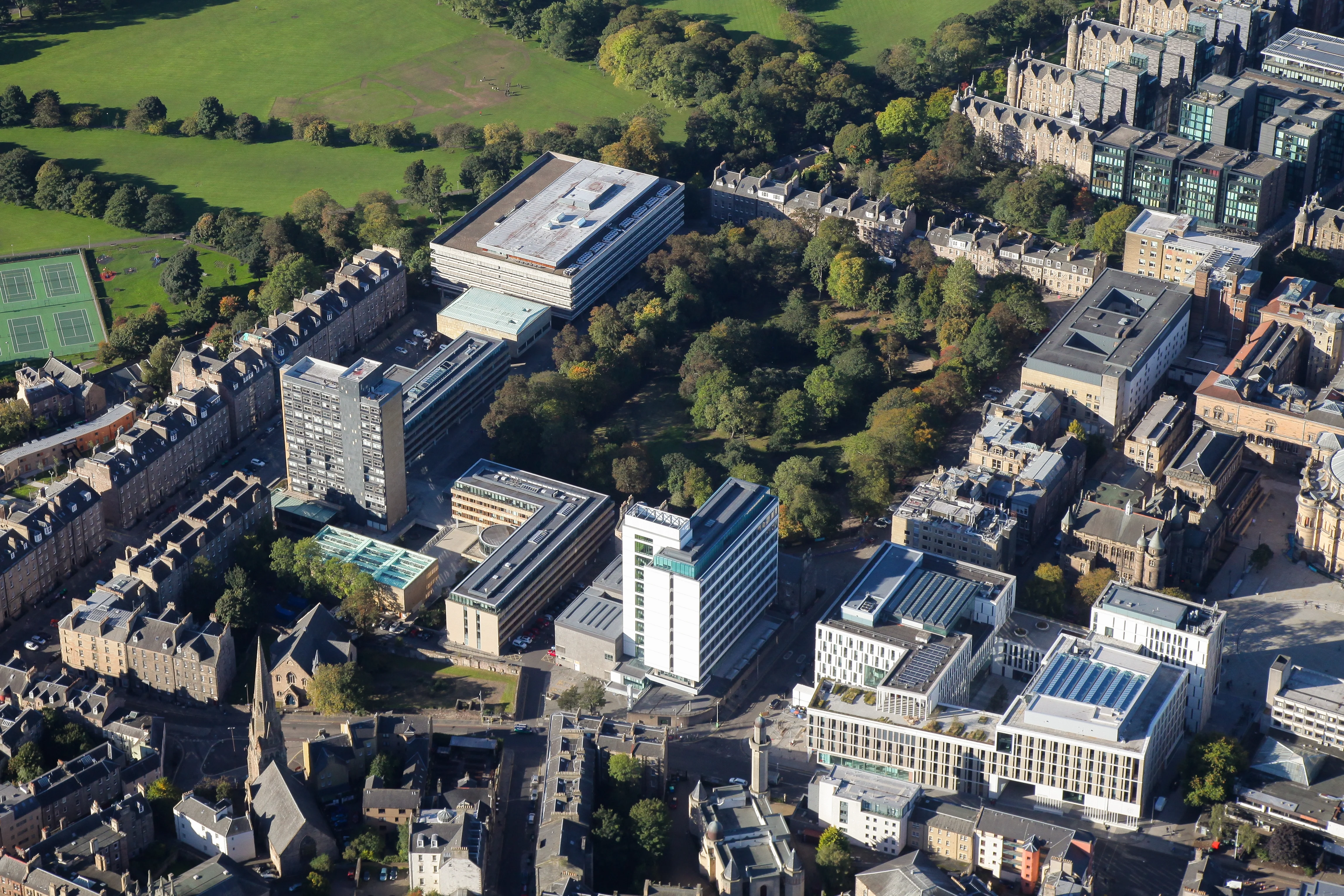 Bayes Centre Aerial View of building in city