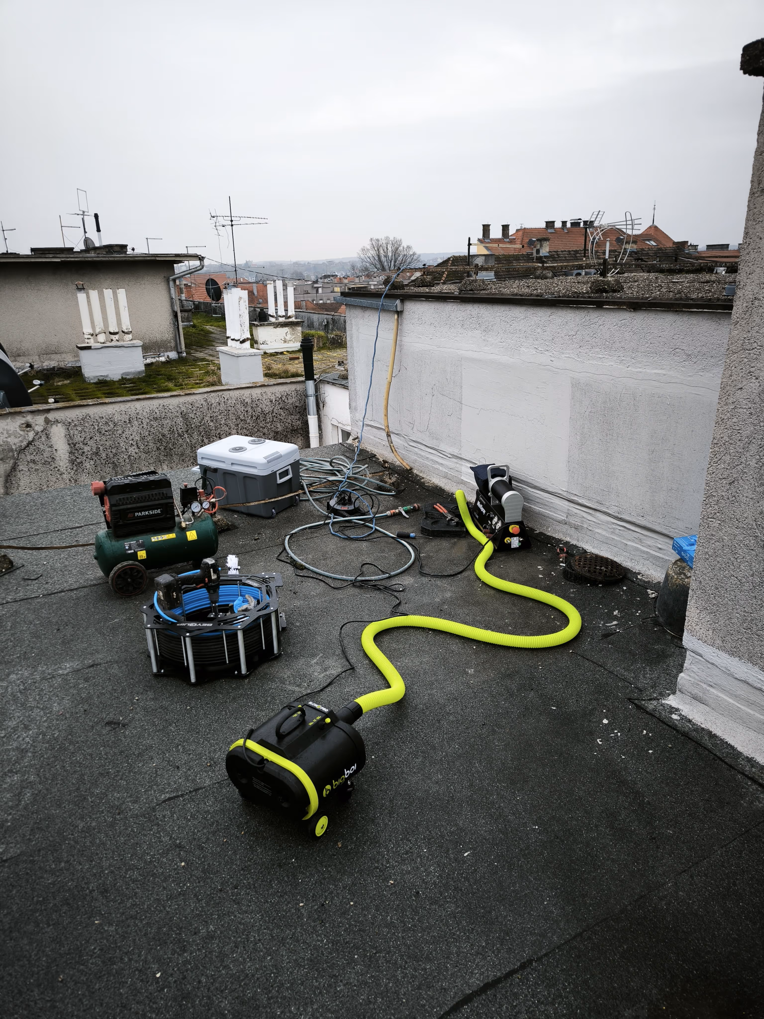 SprayPoxy in action on rooftop